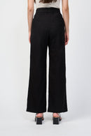 Pantalon À Double Pli - Noir - Femme