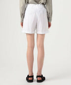 Double-Pleated Walking Shorts - White - Women