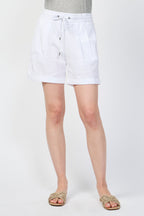 Double-Pleated Walking Shorts - White - Women