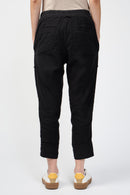 Pantalones utilitarios con bolsillo de parche - Negro - Mujer