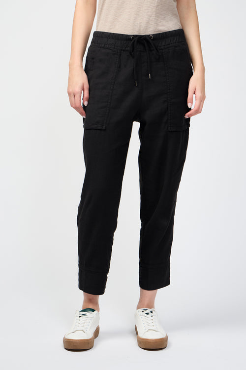 Utility Trousers with Patch Pockets - Black - Women's