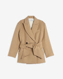 Manteau Court Ceinturé Oneria - Beige - Femme