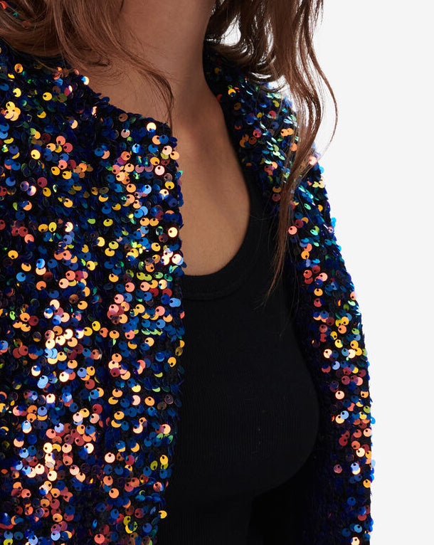 Veste Multicolore À Sequins Daphne - Shiny Blue Multico