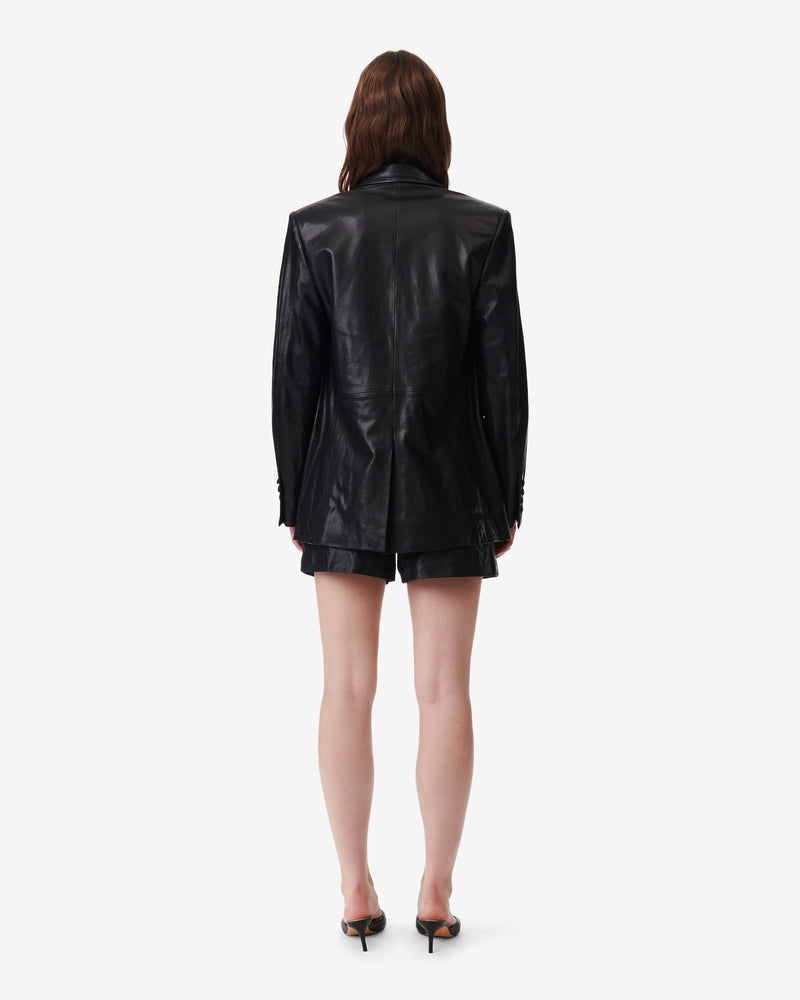 Veste De Tailleur En Cuir Doumi - Black