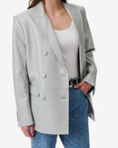 Veste De Tailleur En Cuir Doumi - Smoke Grey