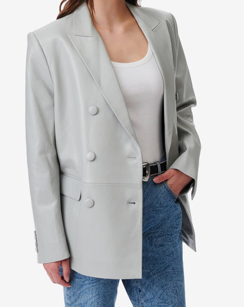 Veste De Tailleur En Cuir Doumi - Smoke Grey