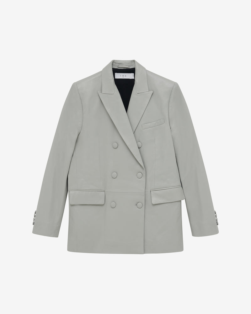 Veste De Tailleur En Cuir Doumi - Smoke Grey