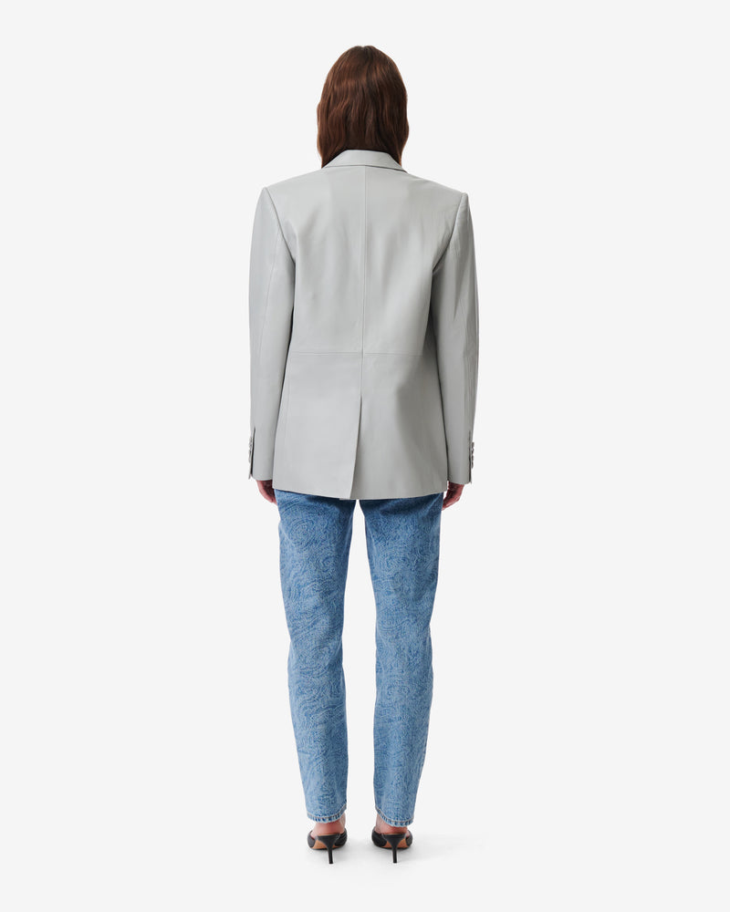 Veste De Tailleur En Cuir Doumi - Smoke Grey