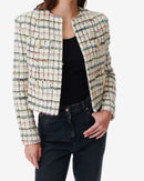 Veste Multicolore En Tweed Miora - Multico Ecru