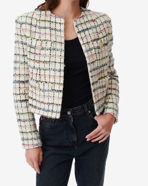 Veste Multicolore En Tweed Miora - Multico Ecru