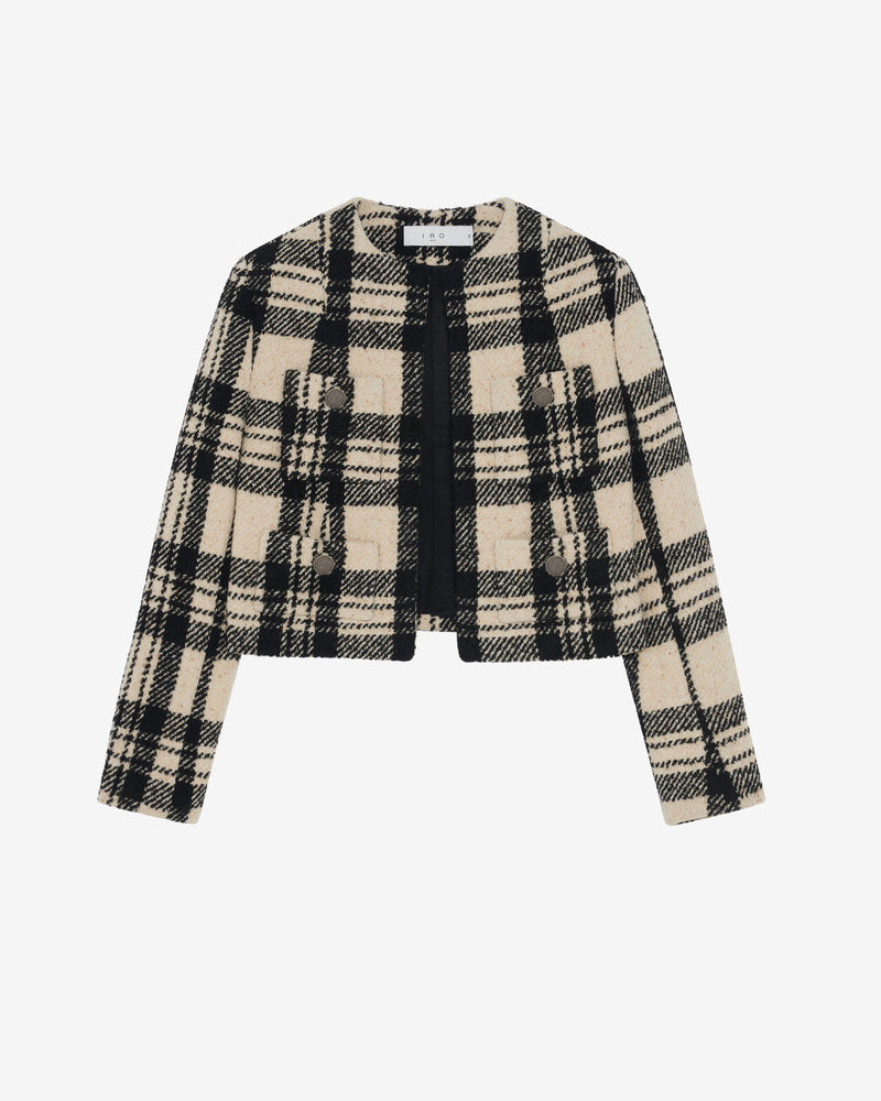 Veste À Carreaux Xelina - Ecru/Black