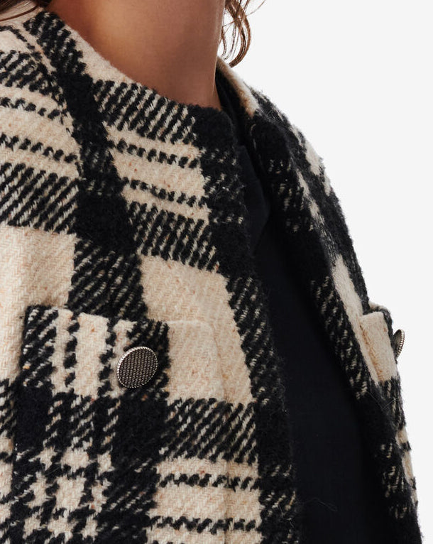 Veste À Carreaux Xelina - Ecru/Black