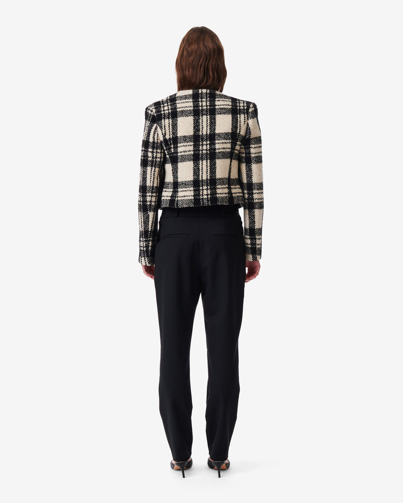 Veste À Carreaux Xelina - Ecru/Black