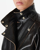 Blouson Col Montant En Cuir Shona - Black - Femme