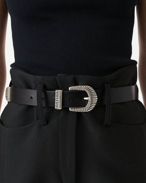 Ceinture En Cuir Andily - Black - Femme