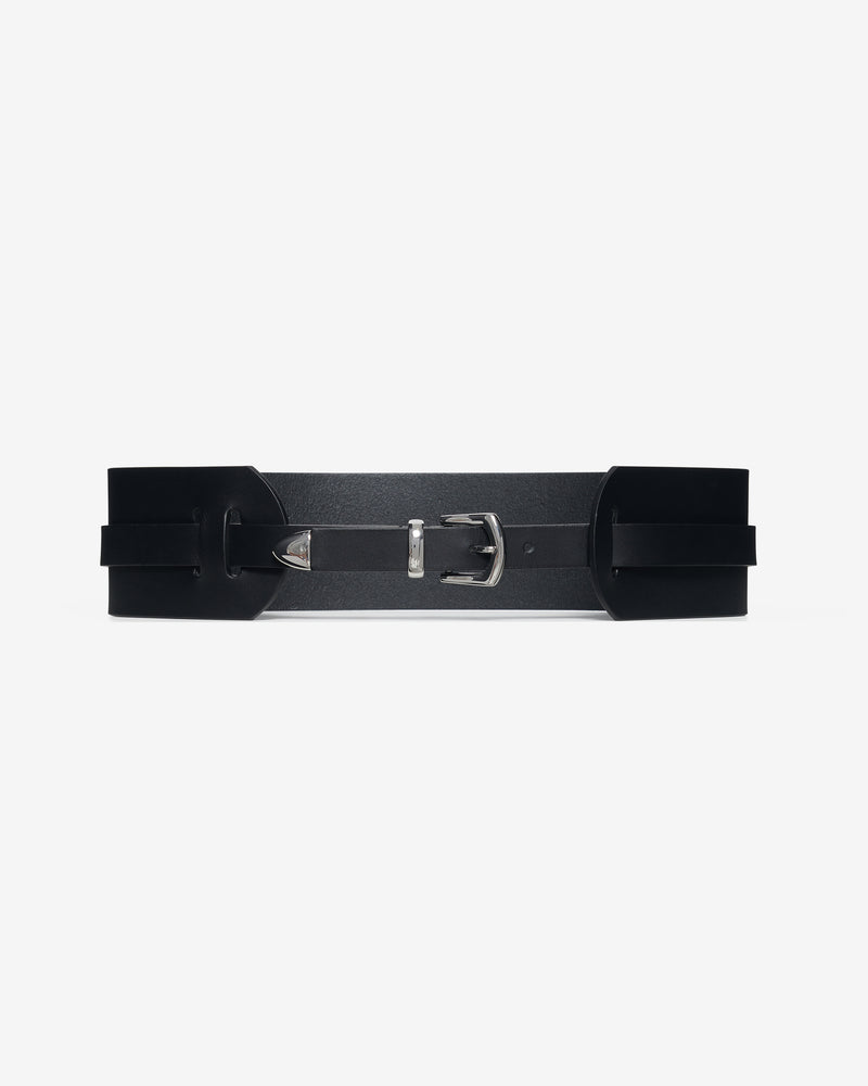 Ceinture Large En Cuir Doubly - Black