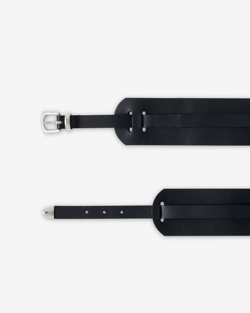Ceinture Large En Cuir Doubly - Black