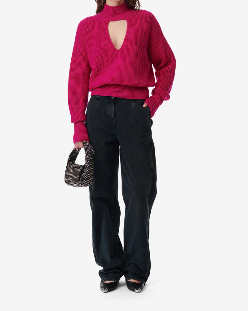 Pull Col Montant À Découpe Gaid - Fushia