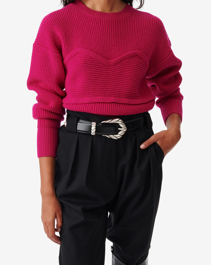 Pull Oversize Col Rond Gedeon - Fushia