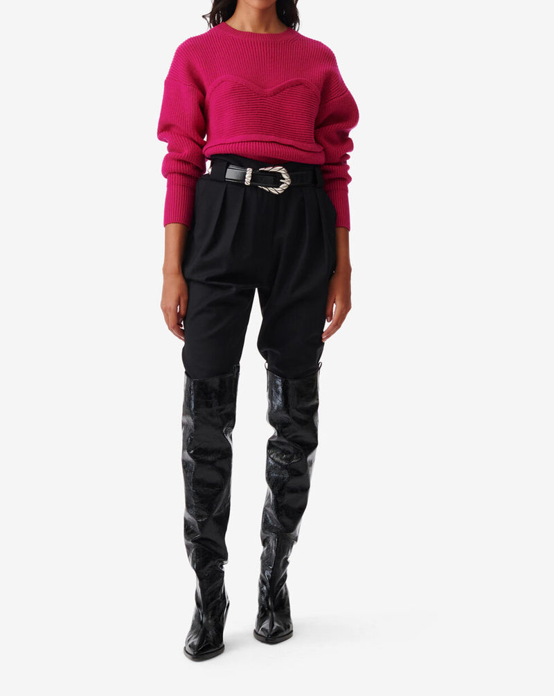 Pull Oversize Col Rond Gedeon - Fushia