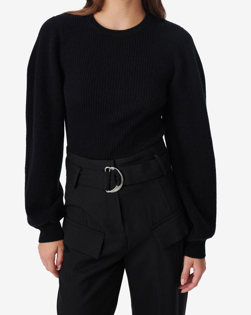 Pull En Cachemire À Découpe Idaya - Black