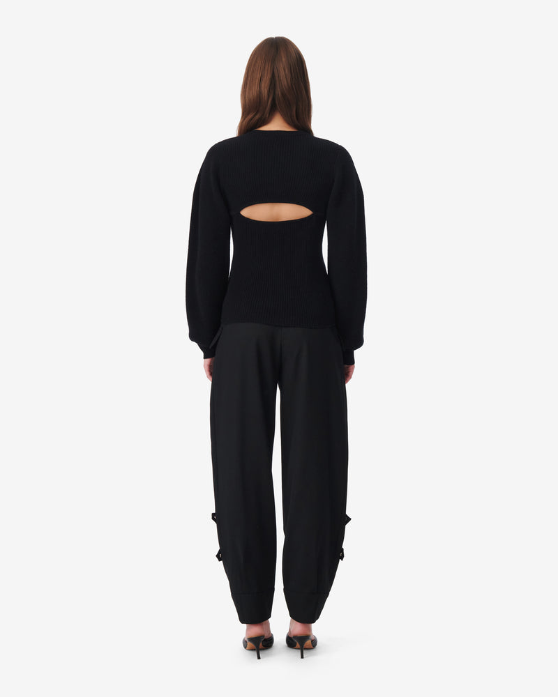 Pull En Cachemire À Découpe Idaya - Black