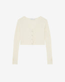 Cardigan Col V En Laine Cachemire Keyra - Ecru