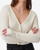 Cardigan Col V En Laine Cachemire Keyra - Ecru