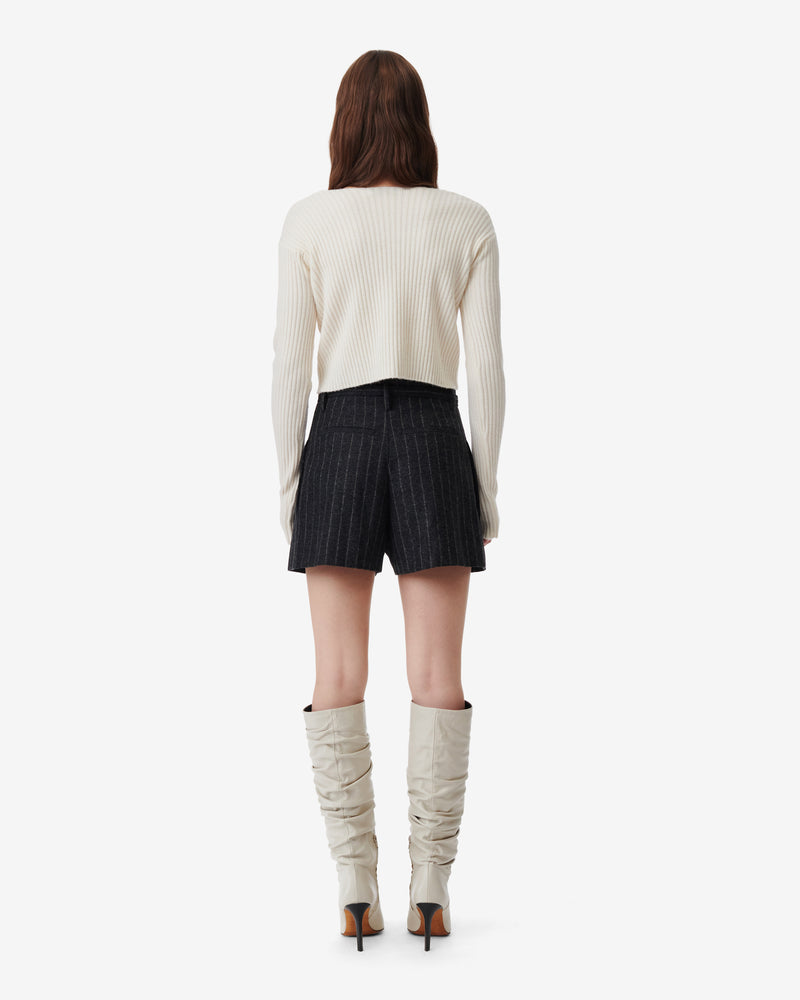 Cardigan Col V En Laine Cachemire Keyra - Ecru