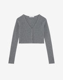 Cardigan Col V En Laine Cachemire Keyra - Anthracite