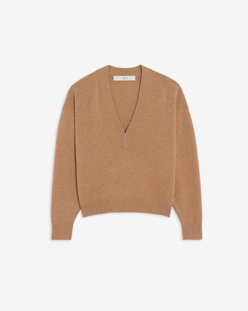 Pull Col V En Cachemire Lilween - Camel - Femme