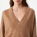 Pull Col V En Cachemire Lilween - Camel - Femme