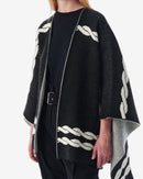 Cape Jacquard Tressé Wajdi - Black/Ecru