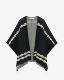 Cape Jacquard Tressé Wajdi - Black/Ecru