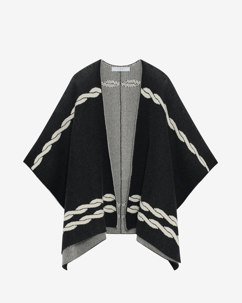 Cape Jacquard Tressé Wajdi - Black/Ecru
