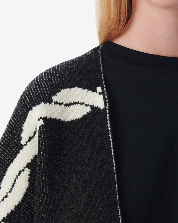 Cape Jacquard Tressé Wajdi - Black/Ecru