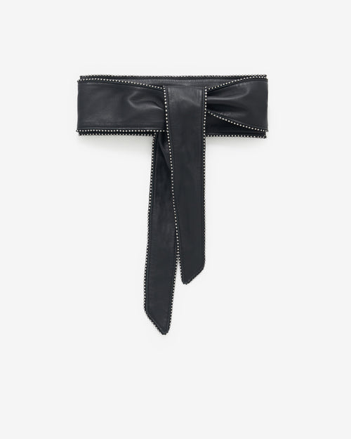 Ceinture En Cuir Nera Chain Strass - Black/Strass