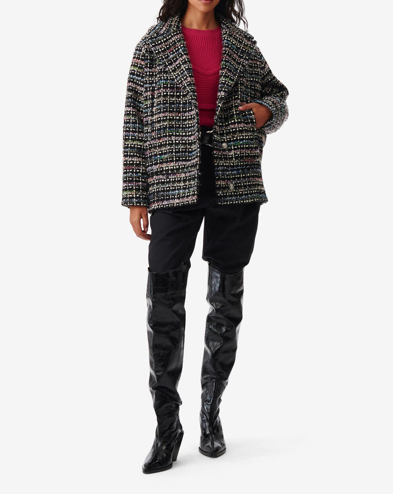 Manteau Multicolore En Tweed Judit - Black Multico