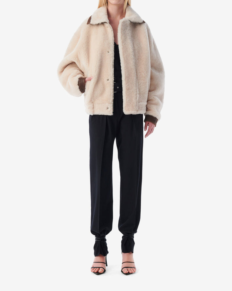 Peau Lainée Oversize Medelin - Ecru/ Brown