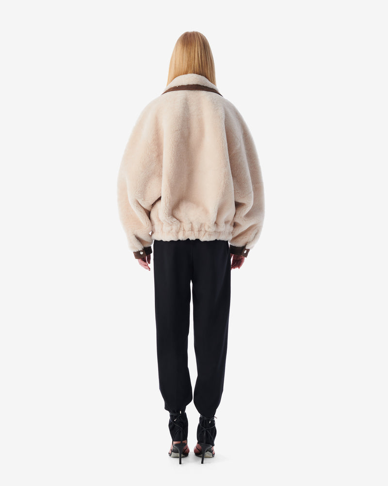 Peau Lainée Oversize Medelin - Ecru/ Brown