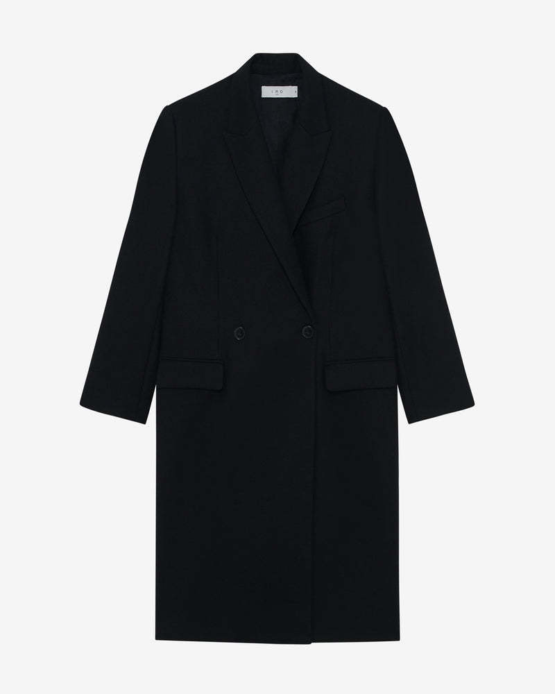 Manteau Long En Laine Vieni - Black