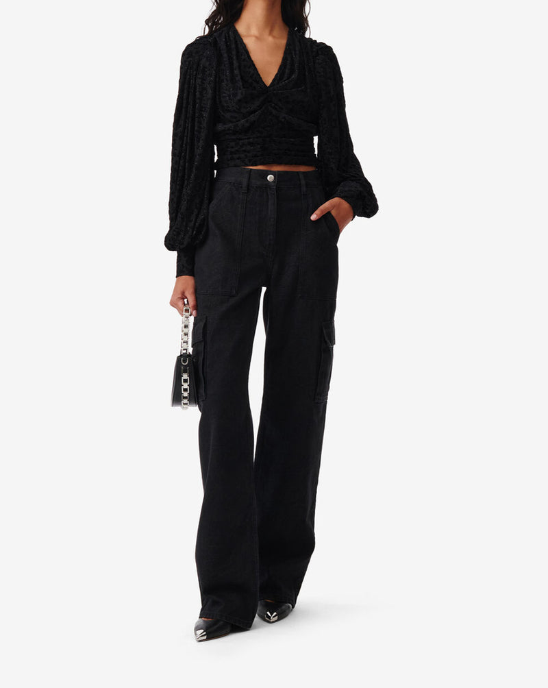 Top Court Léopard Avela - Shiny Black