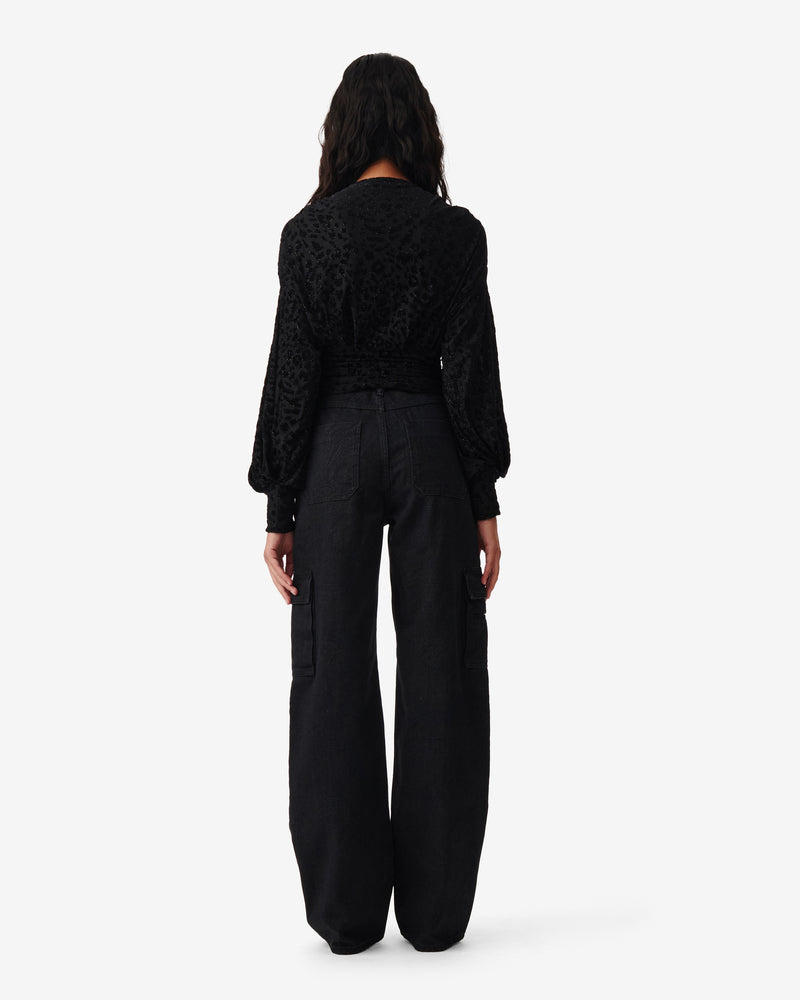 Top Court Léopard Avela - Shiny Black