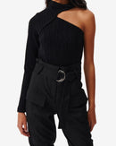 Top Asymétrique Chadia - Black Metallic