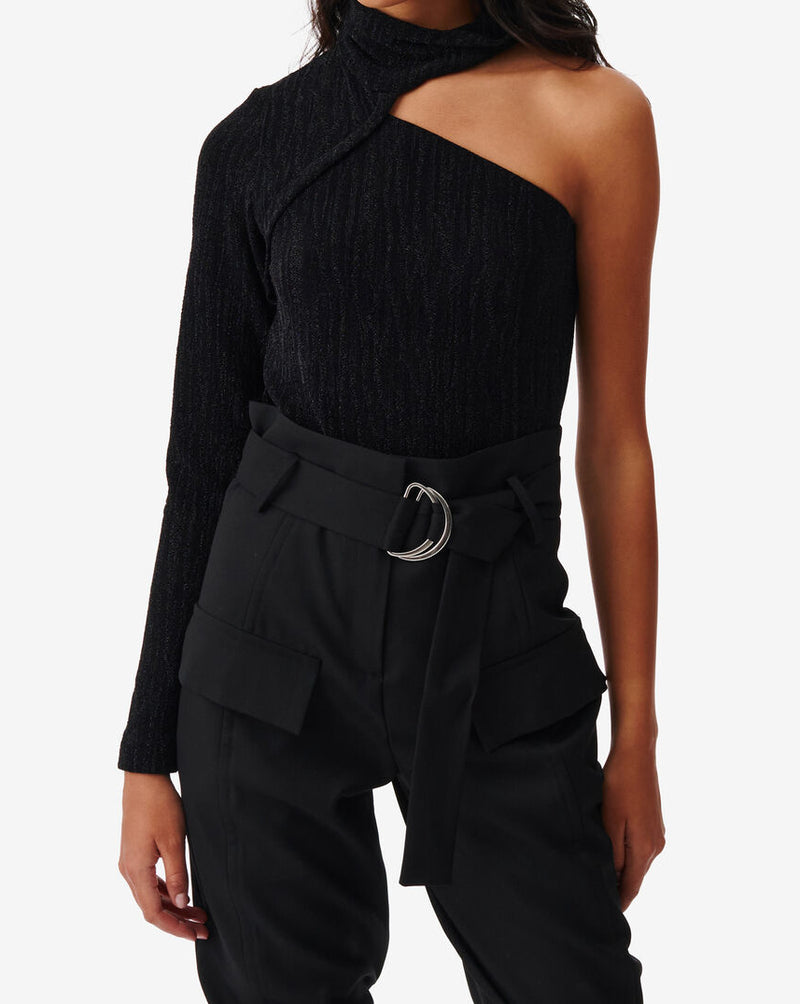 Top Asymétrique Chadia - Black Metallic