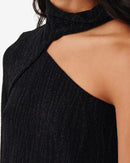 Top Asymétrique Chadia - Black Metallic