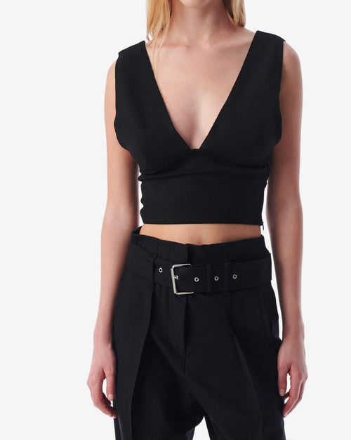 Top Décolleté En Néoprène Faith - Black