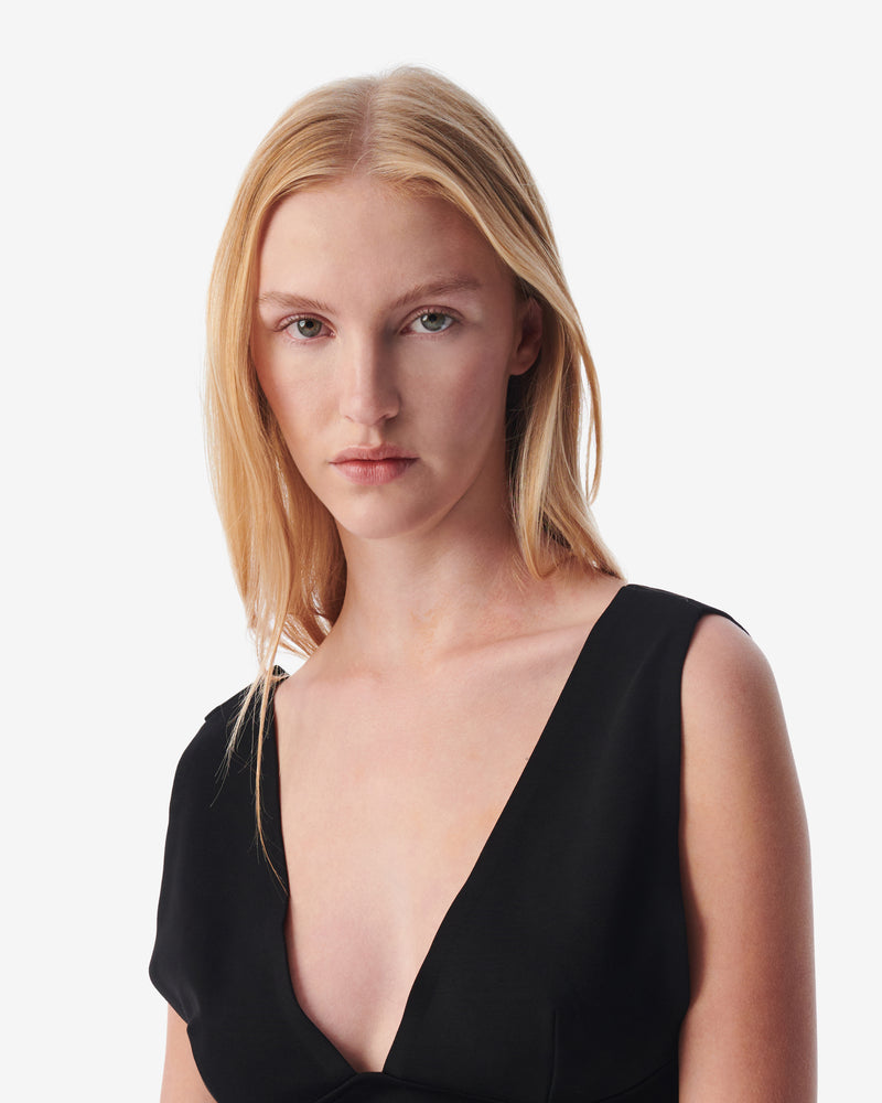 Top Décolleté En Néoprène Faith - Black