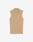 Débardeur En Lin Col Montant Galet - Light Beige