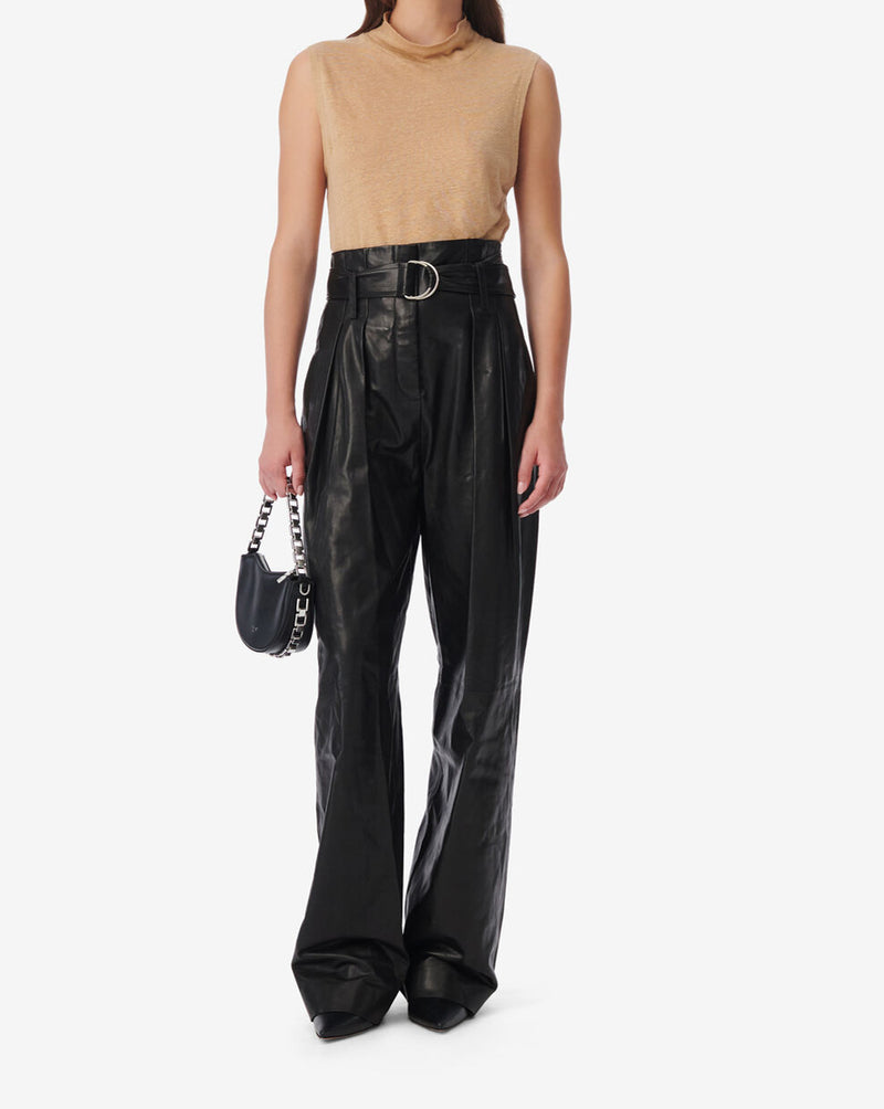 Débardeur En Lin Col Montant Galet - Light Beige